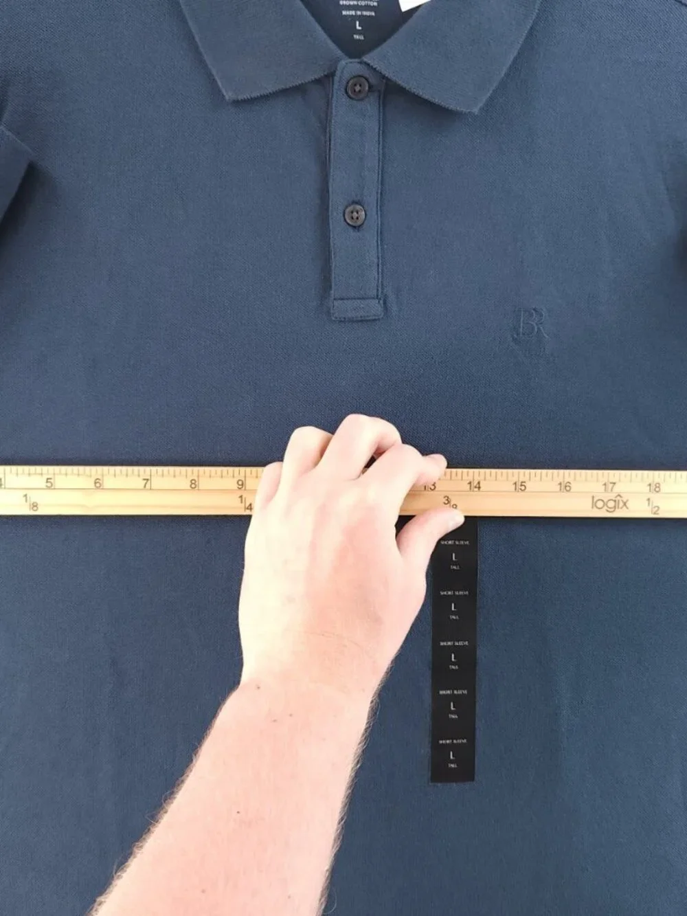 NWT Banana Republic Large Tall LT Blue Short Sleeve Pique Knit Polo Shirt Men